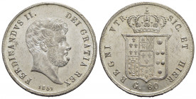 NAPOLI - Ferdinando II di Borbone (1830-1859) - Mezza piastra - 1857 - AG P.R. 111; Mont. 863 Eccezionale con i rilievi ancora satinati - FDC