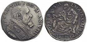 ROMA - Urbano VIII (1623-1644) - Testone - 1632 A. VIII - Busto a d. - R/ San Pietro seduto a s. - (AG g. 9,69) RR CNI 334; Munt. 51 - qSPL