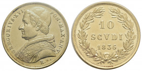 ROMA - Gregorio XVI (1831-1846) - 10 Scudi - 1836 A. V - AU R Pag. 156; Mont. 3 Periziata Bobba FDC - SPL-FDC