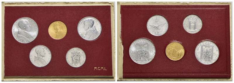 ROMA - Pio XII (1939-1958) - Serie - 1950 - 5 monete - R Mont. 666 AU e IT - ANN...