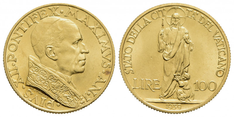 ROMA - Pio XII (1939-1958) - 100 Lire - 1939 - (AU g. 5,2) R Pag. 705; Mont. 508...