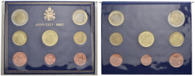 ROMA - Giovanni Paolo II (2002-2005 monetazione in euro) - Serie - 2002 A. XXIV - R Mont. 24 Cartoncino da 8 pezzi - FDC