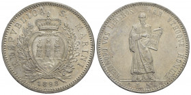 SAN MARINO - Vecchia monetazione - 5 Lire - 1898 - AG R Pag. 357; Mont. 1 - qFDC