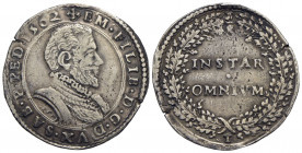 Emanuele Filiberto (1553-1580) - Lira - 1562 T - Busto corazzato a d. - R/ Scritta in ghirlanda di quercia - AG RR MIR 506b - bel BB
