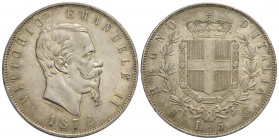 Vittorio Emanuele II Re d'Italia (1861-1878) - 5 Lire - 1872 M - AG Pag. 494; Mont. 177 Eccezionale con delicata patina su fondi lucenti - FDC