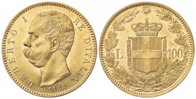 Umberto I (1878-1900). 100 Lire 1888. Au (35mm, 32.26g). Roma. Pagani 570; Gigante 4. qSPL