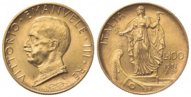 Vittorio Emanuele III (1900-1943). 100 Lire 1931 X. Au (23.5mm, 8.83g). Roma. Pagani 647; Gigante 10. qSPL