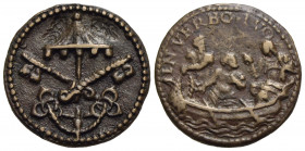 PAPALI - Sede Vacante (sec. XVI-XVII) - Medaglia - Gesù in barca con gli Apostoli - R/ Padiglione e chiavi decussate con ai lati due contromarche col ...