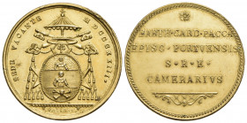 PAPALI - Sede Vacante (1823) - Medaglia - 1823 Opus: Pasinati Ø: 30 mm. - (AE dorato g. 16,28) RR Boccia 78; Bart. p. 242 Cardinale Camerlengo Bartolo...