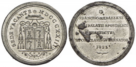 PAPALI - Sede Vacante (1823) - Medaglia - 1823 Opus: Pasinati Ø: 28 mm. - (MB g. 9,85) R Boccia 81; Bart. p. 242 Monsignor Marazzani Prefetto e Govern...