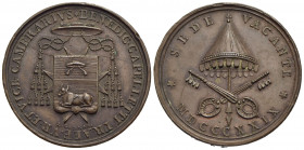 PAPALI - Sede Vacante (1829) - Medaglia - 1829 Opus: Gennari Ø: 37 mm. - (AE g. 24,61) R Boccia 87; Bart. p. 248 Vice Camerlengo Monsignore Benedetto ...
