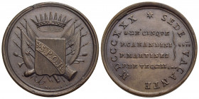 PAPALI - Sede Vacante (1830-1831) - Medaglia - 1830 Opus: Gennari Ø: 33 mm. - (AE g. 16,68) R Boccia 96; Bart. p. 252 Conservatori della Città di Roma...