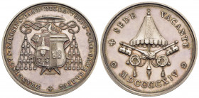 PAPALI - Sede Vacante (1914) - Medaglia - 1914 Opus: Bianchi Ø: 39 mm. - (AG g. 23,77) RR Boccia 112; Bart. 340 Camerlengo Francesco Salesio Della Vol...