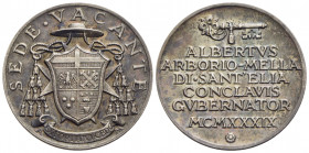 PAPALI - Sede Vacante (1939) - Medaglia - 1939 Opus: Mistruzzi Ø: 32 mm. - (AG g. 11,87) R Boccia 118 Governatore Alberto Arborio Mella di Sant'Elia -...