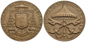 PAPALI - Sede Vacante (1939) - Medaglia - 1939 Opus: Mistruzzi Ø: 39 mm. - (AE g. 24,37) Boccia 117 Camerlengo Eugenio Pacelli (eletto papa Pio XII) -...