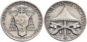 PAPALI - Sede Vacante (1958) - Medaglia - 1958 Opus: Mistruzzi Ø: 38 mm. - (AG g. 27,62) R Boccia 120; Bart. p. 388 Cardinale Camerlengo del Conclave ...