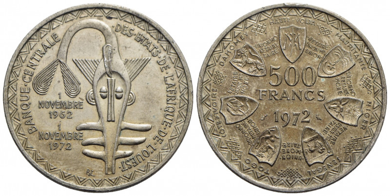 AFRICA OCCIDENTALE FRANCESE. Unione degli Stati. 500 Franchi - 1972 - AG Kr. 7 -...