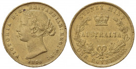 AUSTRALIA. Victoria (1837-1901). Sovereign 1860. Au (22mm, 7.98g). Sydney. KM 4; Fr. 10. BB+