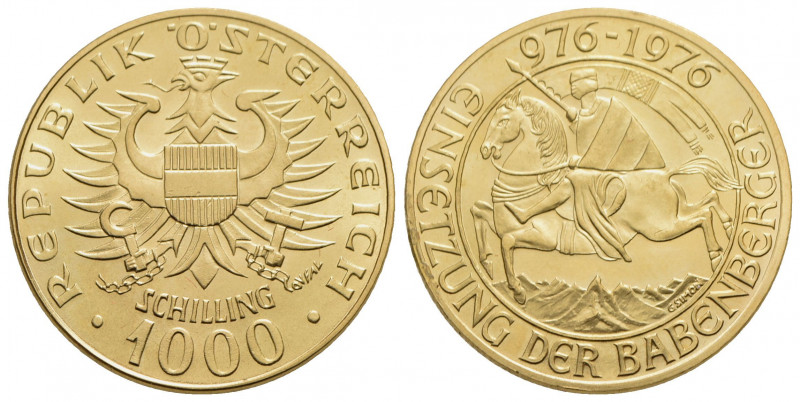 AUSTRIA. Seconda Repubblica (1945). 1.000 Scellini - 1976 - (AU g. 13,5) Kr. 293...