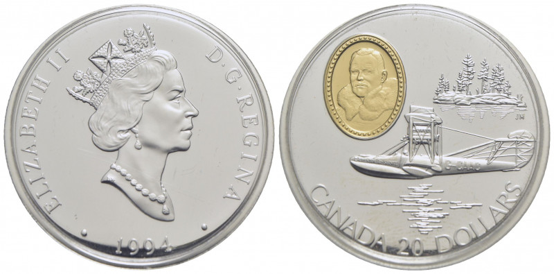 CANADA. Elisabetta II (1952). 20 Dollari - 1994 - AU-AG Proof In oblò - FDC