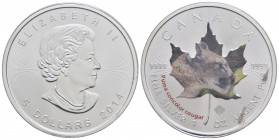 CANADA. Elisabetta II (1952). 5 Dollari - 2014 - AG In oblò - FDC