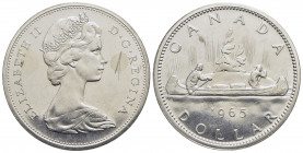 CANADA. Elisabetta II (1952). Dollaro - 1965 - AG Kr. 64.1 Segno al D/ - FDC