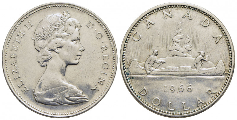CANADA. Elisabetta II (1952). Dollaro - 1966 - AG Kr. 64.1 Pulita - SPL+