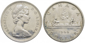 CANADA. Elisabetta II (1952). Dollaro - 1966 - AG Kr. 64.1 Pulita - SPL+