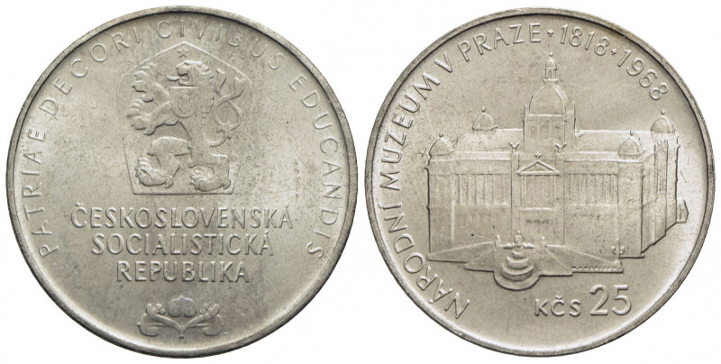 CECOSLOVACCHIA. Repubblica. 25 Corone - 1968 - 150 anniversario museo di Praga -...
