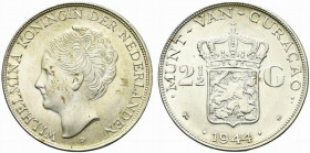 Curacao. Guglielmina (1890-1948) AR 2,5 Gulden 1944 KM. 46 SPL