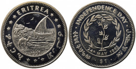 ERITREA. 1 Dollar 1993. Ni. KM#6. Proof