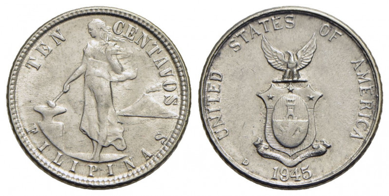 FILIPPINE. Repubblica. 10 Centavos - 1945 - AG Kr. 182 - FDC
