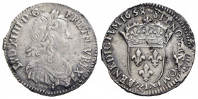 FRANCIA. Luigi XIV (1643-1715). Dodicesimo di scudo - 1658 K - AG R Kr. 166.10 - BB/BB+