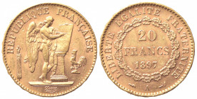 FRANCIA. Terza Repubblica (1870-1940). 20 Franchi 1897. Au (21mm, 6.43g). Parigi. KM 825; Fr. 533/22. BB+
