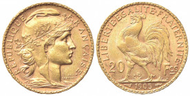 FRANCIA. Terza Repubblica (1870-1940). 20 Franchi 1905. Au (21mm, 6.46g). KM 847; Fr. 534/10. BB