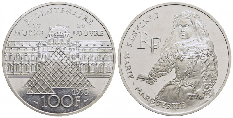 FRANCIA. Quinta Repubblica (1959). 100 Franchi - 1993 - Maria Margherita - AG Kr...