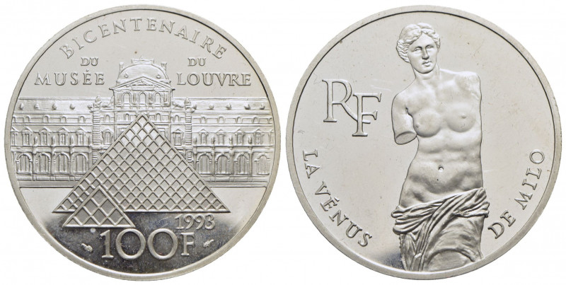 FRANCIA. Quinta Repubblica (1959). 100 Franchi - 1993 - Venere di Milo - AG Kr. ...
