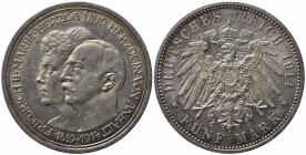 GERMANIA. Anhalt-Dessau. 5 Mark 1914 A. Ag. KM#31. qFDC