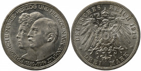 GERMANIA. Anhalt-Dessau. 3 Mark 1914. Ag. KM#30. qFDC