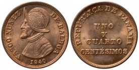 PANAMA. 1-1/4 Centesimos 1940. AE (3,10 g). KM#15. FDC