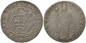 PERU. Repubblica. 8 Reales 1840 MB. Ag (26,98 g). KM#142.8. MB/qBB
