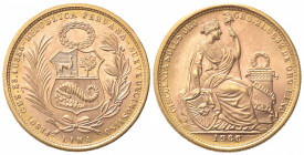 PERU'. Repubblica. 50 Soles 1966. Au (29.5mm, 23.43g). KM 230; Fr. 79. SPL