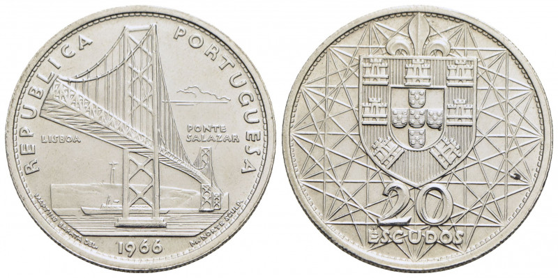 PORTOGALLO - Repubblica (1910) - 20 Escudos - 1966 - Apertura del ponte Salazar ...