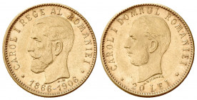 ROMANIA. Carlo I (1866-1881). 20 Lei 1906. Au (20.5mm, 6.45g). KM 37; Fr. 5. BB+