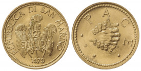 SAN MARINO. 2 Scudi 1979. Au (20.5mm, 6.02g). KM 100; Fr. 17. Au. SPL