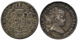 SPAGNA. Isabella II (1833 - 1868) 1 Real 1849. Ag (1,33 g). Cal. 301. BB+