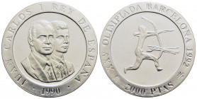 SPAGNA - Juan Carlos (1975-2014) - 2.000 Pesetas - 1990 - Olimpiadi 1992 - AG Kr. 859 Proof - Arciere - FDC