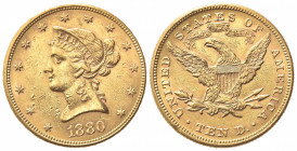 STATI UNITI D'AMERICA. 10 Dollari 1880. Au (27mm, 16.74g). Philadelphia. KM 102; Fr. 158. BB
