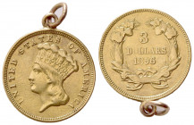 STATI UNITI D'AMERICA. 3 Dollari 1856. Au (20mm, 5.28g). KM 84. BB+