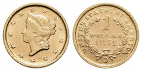 STATI UNITI D'AMERICA. Dollaro - 1851 O - Liberty - (AU g. 1,7) R Kr. 73 - qFDC